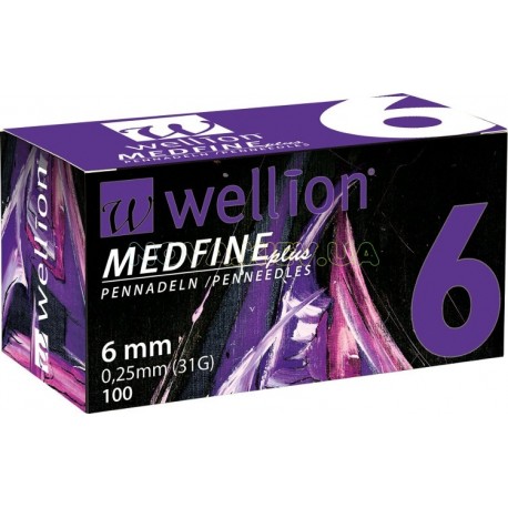 Иглы Wellion MEDFINE plus для инсулиновых шприц-ручек 6мм ( 31G x 0,25 мм)
