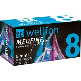 Иглы Wellion MEDFINE plus для инсулиновых шприц-ручек 8мм (31G x 0,25 мм)