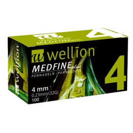 Голки для шприц-ручок Wellion MEDFINE plus одноразові стерильні, 32G (0,23 х 4 мм), 100 штук