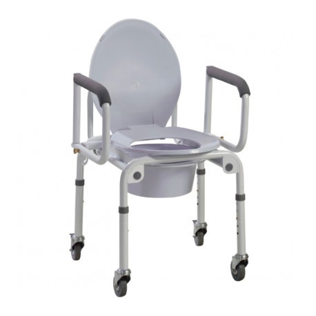 Сталевий стілець-туалет на колесах з відкидними підлокітниками OSD-2107D
