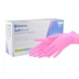 Нитриловые перчатки розовые 4г/м² (100шт/уп) Медиком SafeTouch® Extend Pink