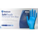 Рукавички оглядові нітрилові текстуровані без пудри нестерильні SafeTouch®Advanced™Slim Blue блакитні (3,0 г)