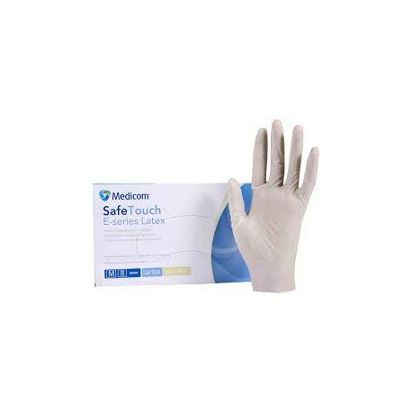 Рукавички оглядові  латексні опудрені, нестерильні,  SafeTouch® E-Series
