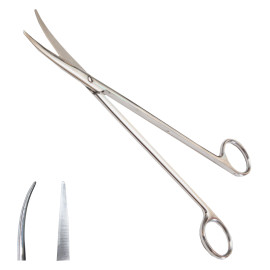 Ножиці для розтину м'яких тканин зігнуті Metzenbaum. Довжина 23 см