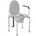 Стальной стул-туалет с откидными подлокотниками