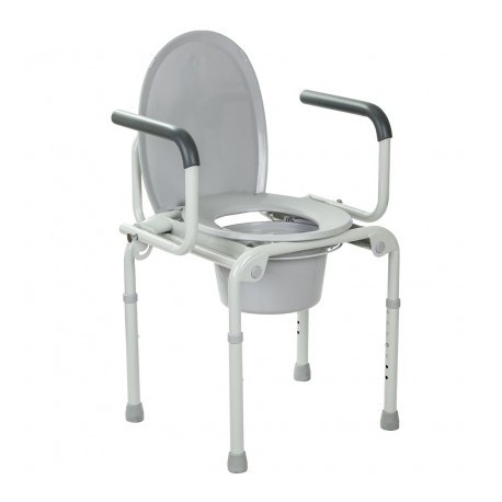 Стальной стул-туалет с откидными подлокотниками