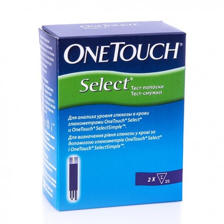 Тест-полоски One Touch Select, 50 шт.